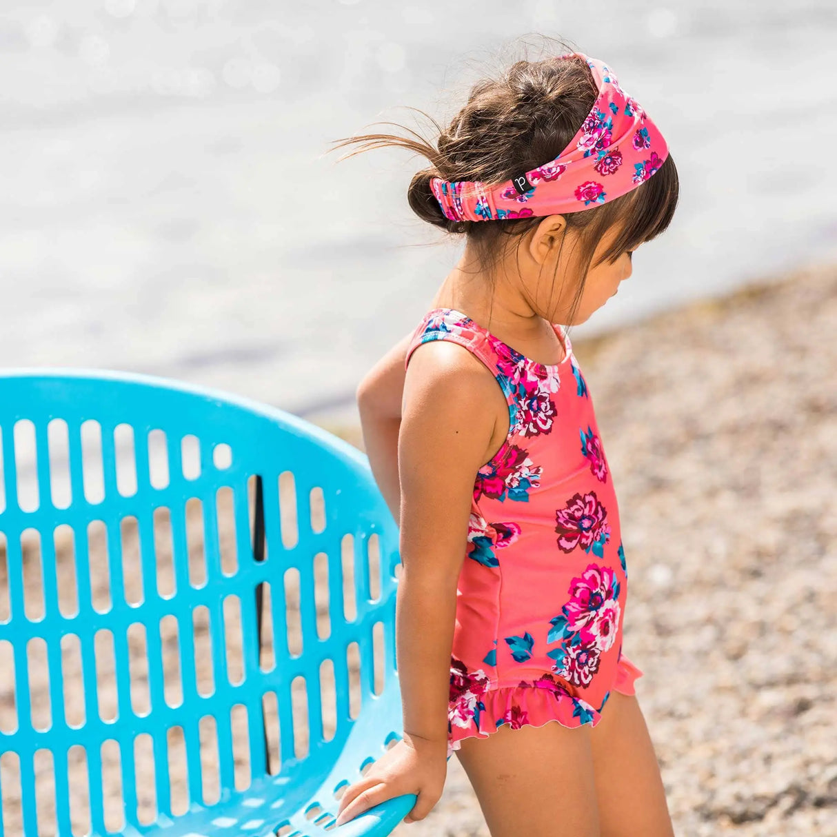 Printed One Piece Bathing Suit Pink Roses (Copy) | Deux par Deux | Jenni Kidz