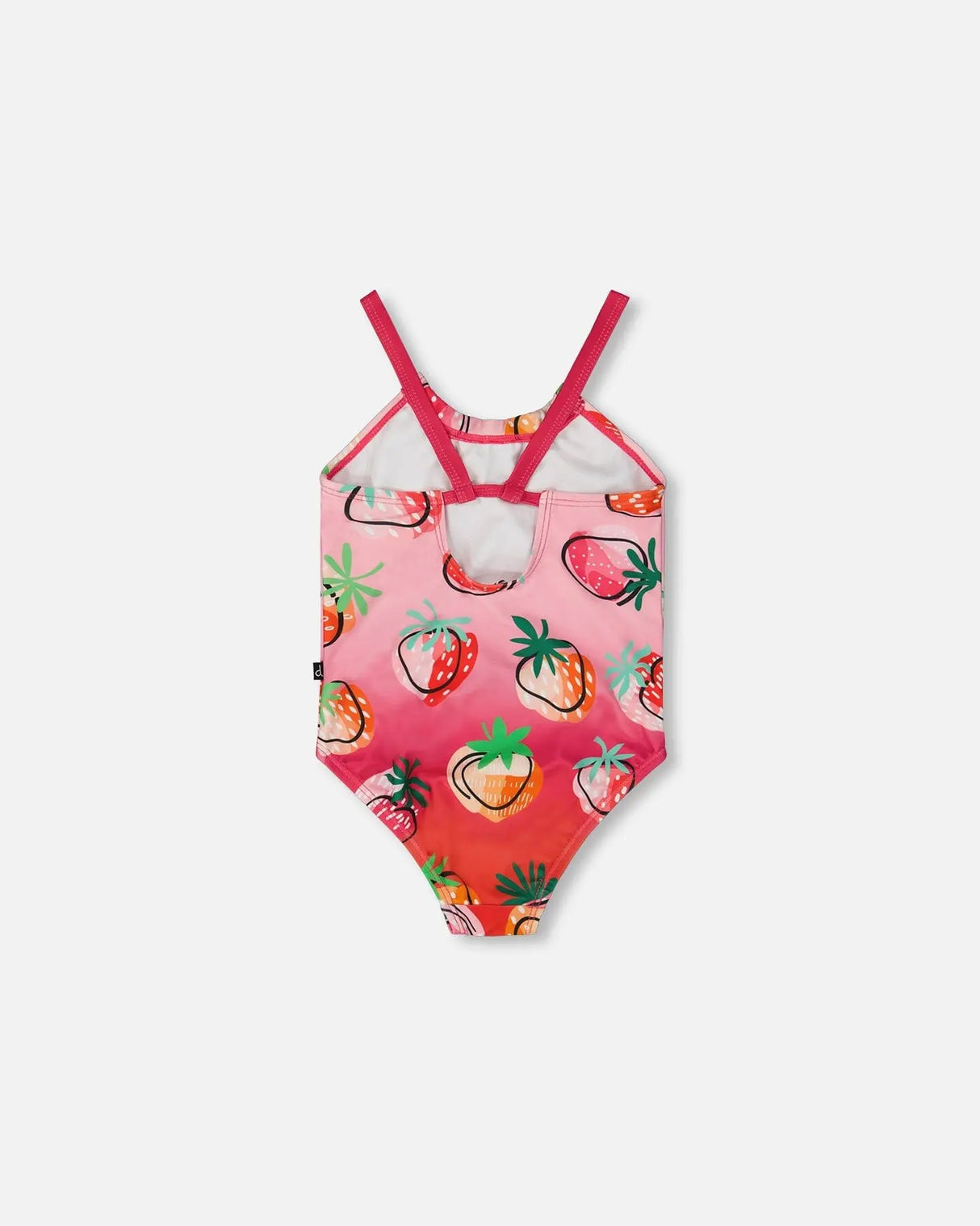 Printed One-Piece Swimsuit Pink Gradient Strawberry | Deux par Deux | Jenni Kidz