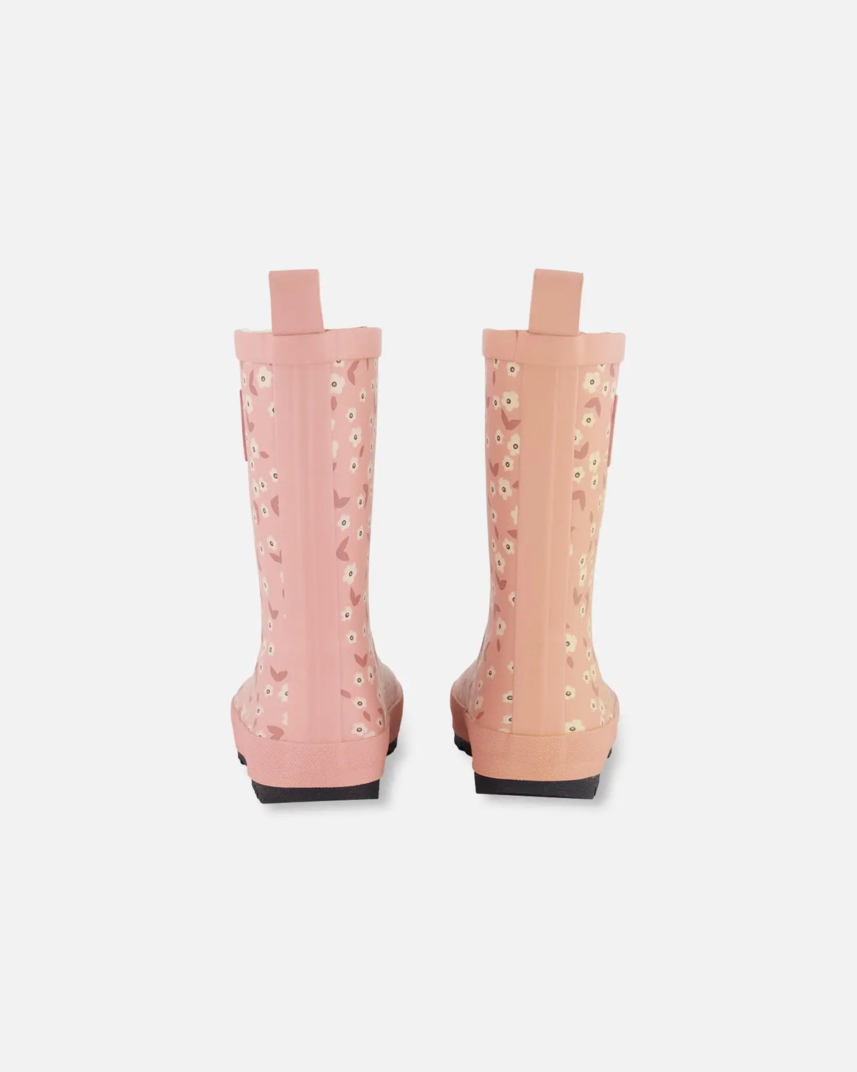 Printed Rain Boots Small White Flowers On Pale Pink | Deux par Deux | Jenni Kidz