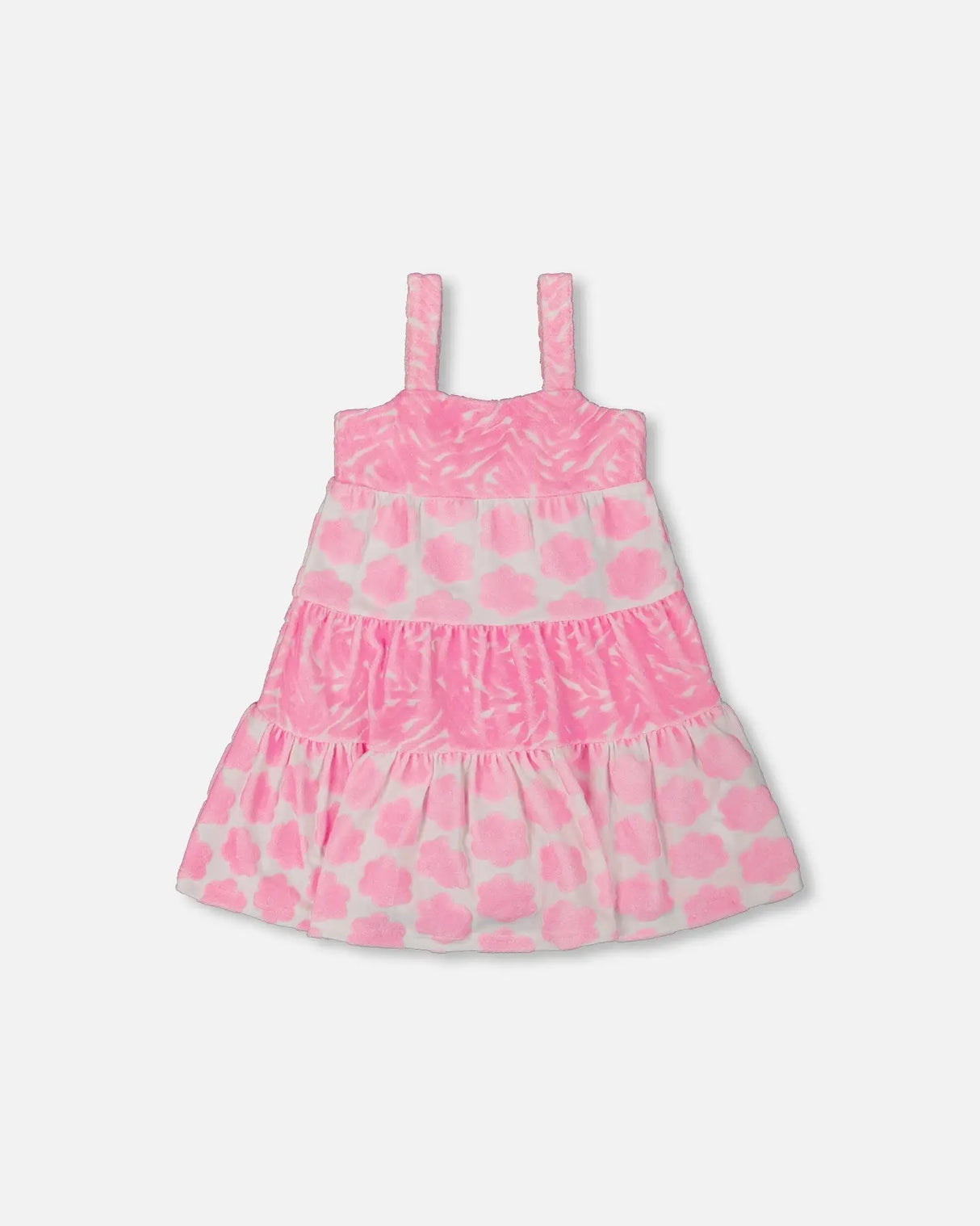 Printed Terry Beach Dress Pink And White | Deux par Deux | Jenni Kidz