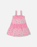 Printed Terry Beach Dress Pink And White | Deux par Deux | Jenni Kidz