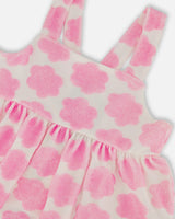 Printed Terry Tank Top And Shorts Set Vibrant Pink And White | Deux par Deux | Jenni Kidz