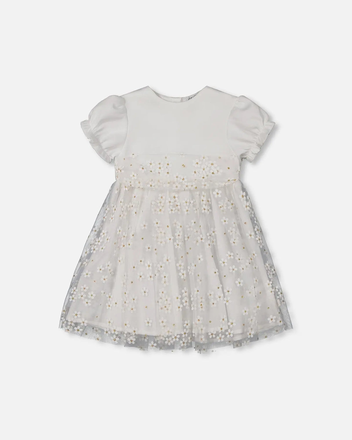 Puff Sleeve Dress White | Deux par Deux | Jenni Kidz