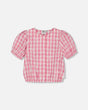 Puff Sleeve Top Pink And White Checks | Deux par Deux | Jenni Kidz