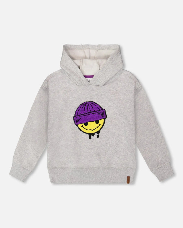 Pullover Fleece Hooded Sweatshirt Light Heather Gray | Deux par Deux | Jenni Kidz