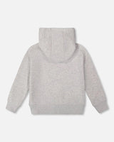 Pullover Fleece Hooded Sweatshirt Light Heather Gray | Deux par Deux | Jenni Kidz