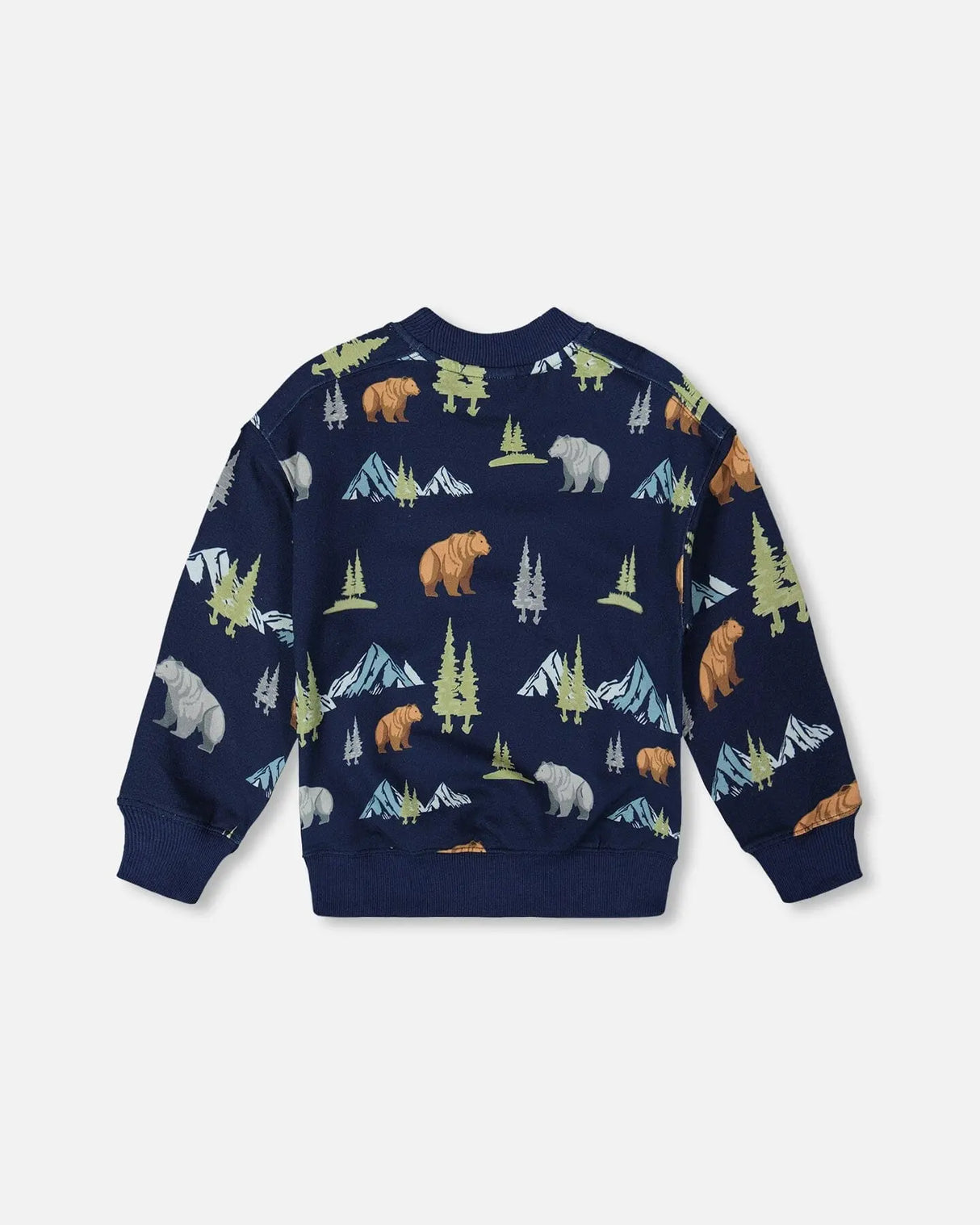 Pullover Fleece Sweatshirt Navy Animal Print | Deux par Deux | Jenni Kidz