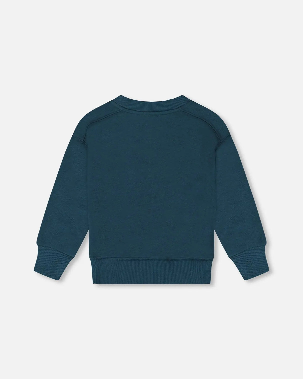 Pullover French Terry Graphic Sweatshirt Teal And Peach | Deux par Deux | Jenni Kidz