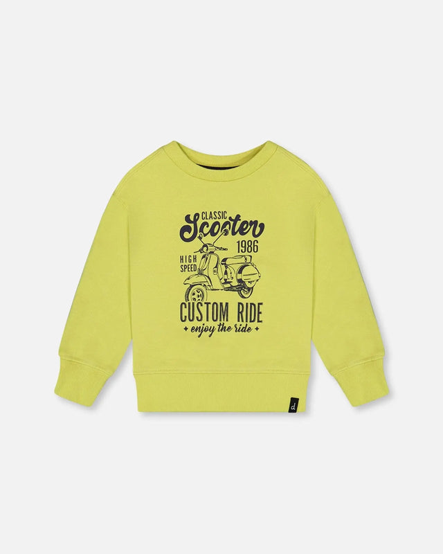 Pullover Graphic Sweatshirt Lime Green | Deux par Deux | Jenni Kidz