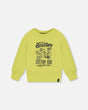 Pullover Graphic Sweatshirt Lime Green | Deux par Deux | Jenni Kidz