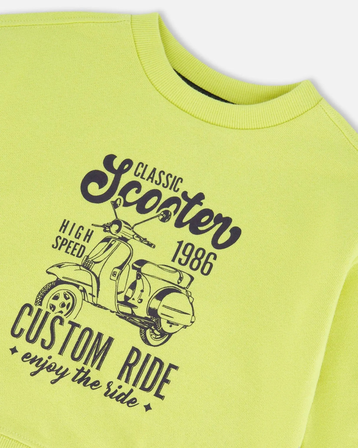 Pullover Graphic Sweatshirt Lime Green | Deux par Deux | Jenni Kidz