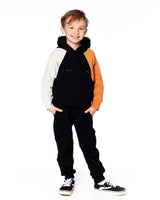 Pullover Hooded Fleece Sweatshirt With Zip Pocket Black | Deux par Deux | Jenni Kidz