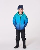 Quilted Mid-Season Jacket Green And Blue Gradient | Deux par Deux | Jenni Kidz