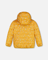Quilted Mid-Season Jacket Yellow Little Flowers Print | Deux par Deux | Jenni Kidz