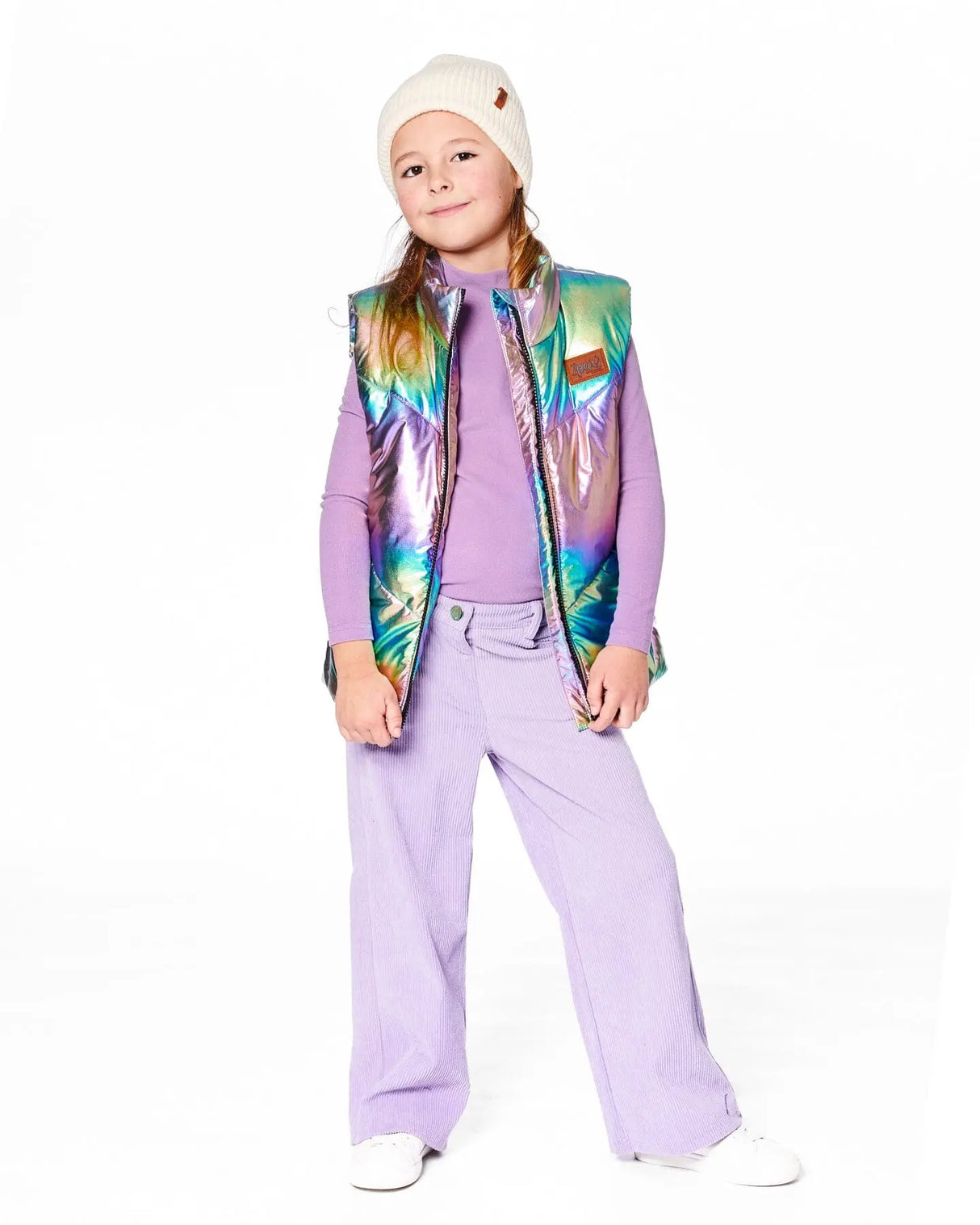Quilted Mid-Season Sleeveless Vest Metallic Multicolor | Deux par Deux | Jenni Kidz