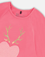 Raglan Sleeve T-Shirt With Print Candy Pink | Deux par Deux | Jenni Kidz