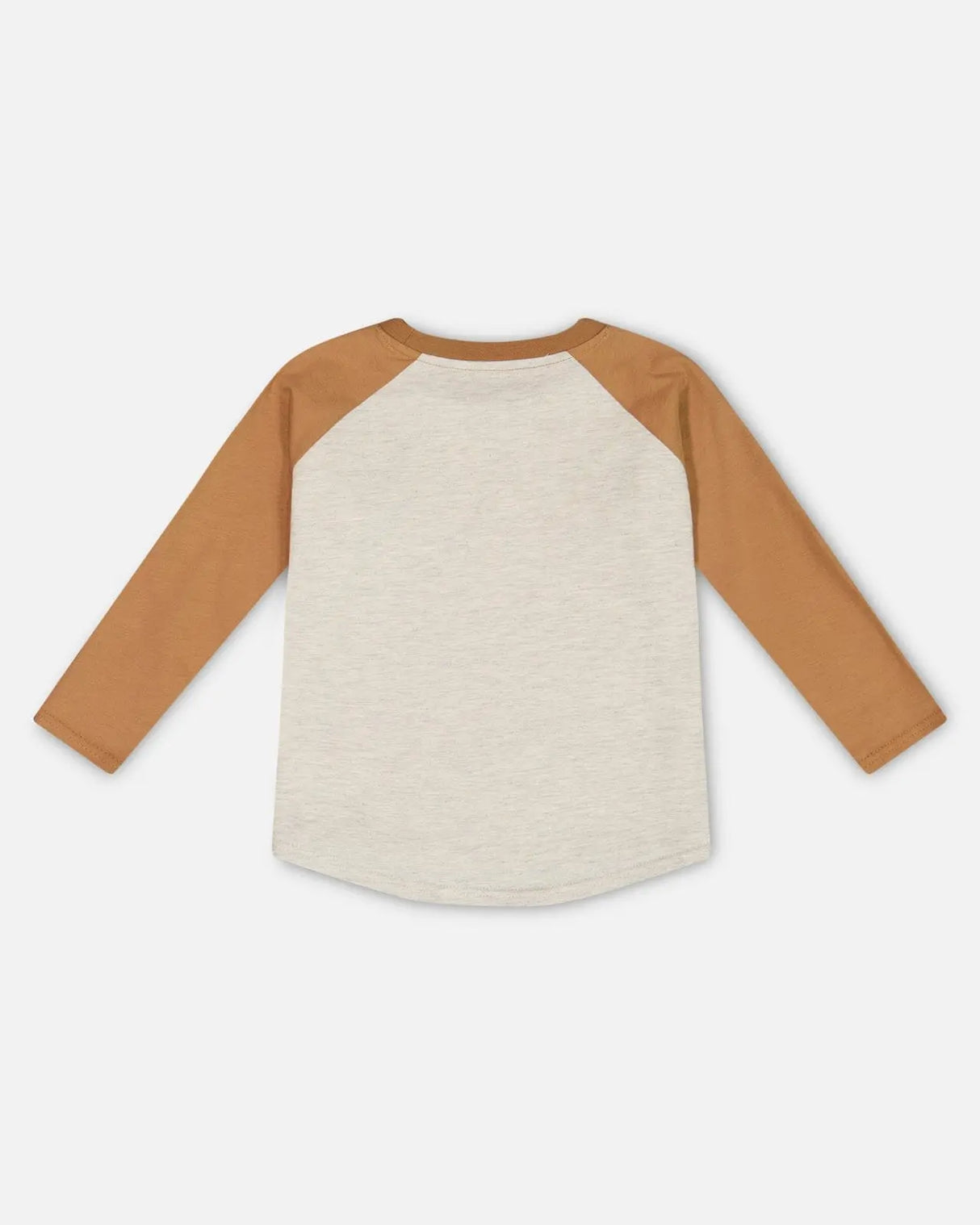 Raglan T-Shirt With Print Brown And Beige Mix | Deux par Deux | Jenni Kidz