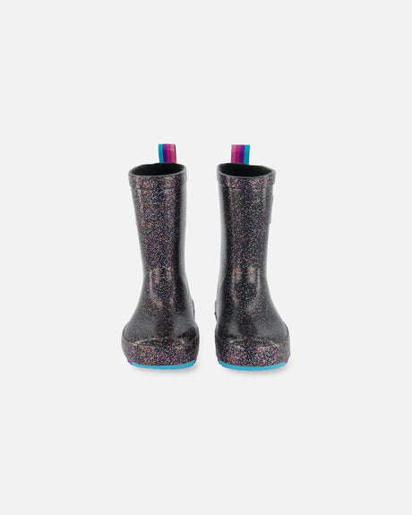 Rain Boots Black With Glitter | Deux par Deux | Jenni Kidz