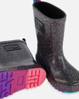 Rain Boots Black With Glitter | Deux par Deux | Jenni Kidz