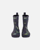 Rain Boots Grey Printed Dinosaurs | Deux par Deux | Jenni Kidz