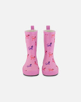 Rain Boots Pink Printed Sunglasses Cats | Deux par Deux | Jenni Kidz