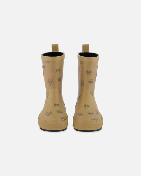 Rain Boots Printed Dogs Beige | Deux par Deux | Jenni Kidz