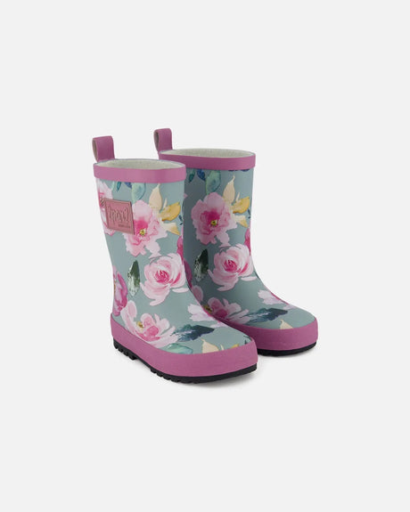 Rain Boots Printed Watercolor Roses | Deux par Deux | Jenni Kidz