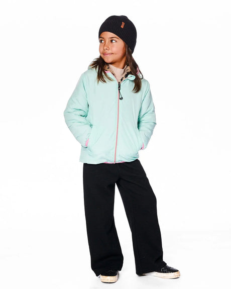 Reversible Mid-Season Jacket Mint Green | Deux par Deux | Jenni Kidz