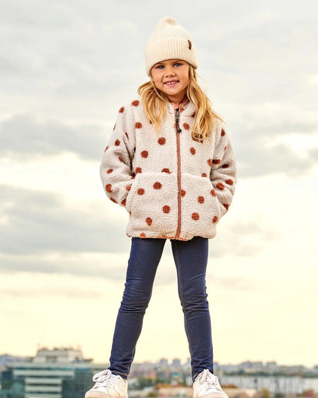 Reversible Sherpa Jacket Pinky Brown With Dots | Deux par Deux | Jenni Kidz