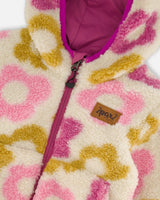 Reversible Sherpa Jacket Purple Flowers | Deux par Deux | Jenni Kidz