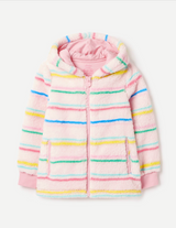 Girls Stripe Zip Through Fleece Hoodie | Joules - Jenni Kidz