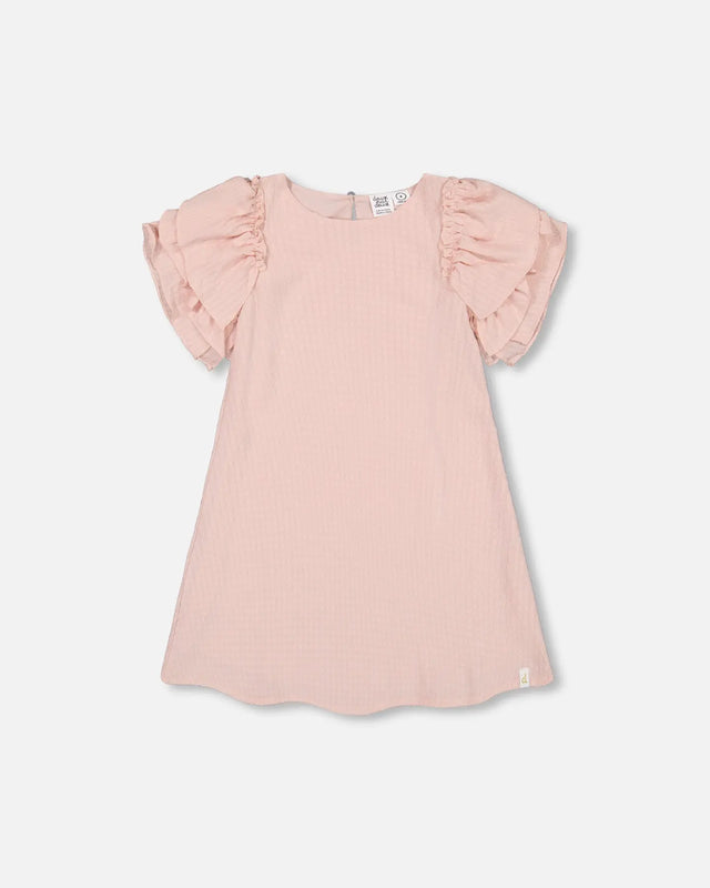 Seersucker Dress Blush Pink | Deux par Deux | Jenni Kidz