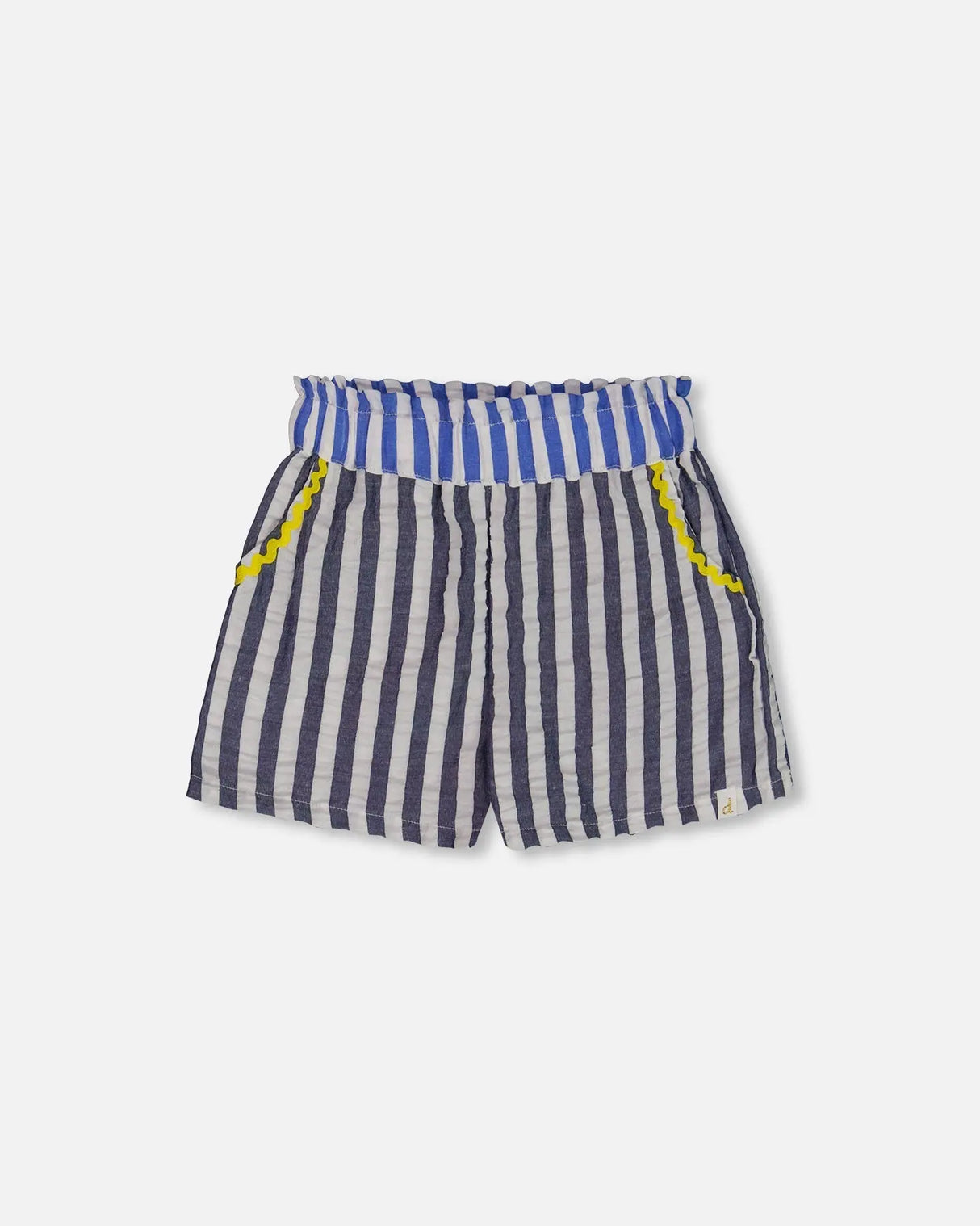 Seersucker Short Navy Blue And White | Deux par Deux | Jenni Kidz