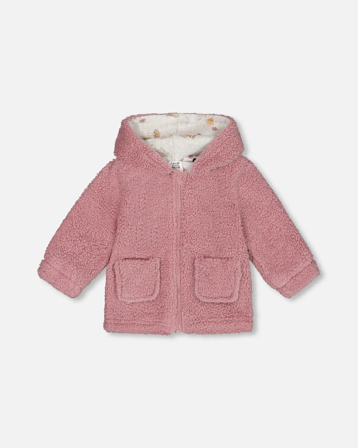 Sherpa Hooded Zip Jacket Woodrose | Deux par Deux | Jenni Kidz