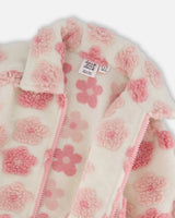 Sherpa Overshirt Off-White And Pink | Deux par Deux | Jenni Kidz