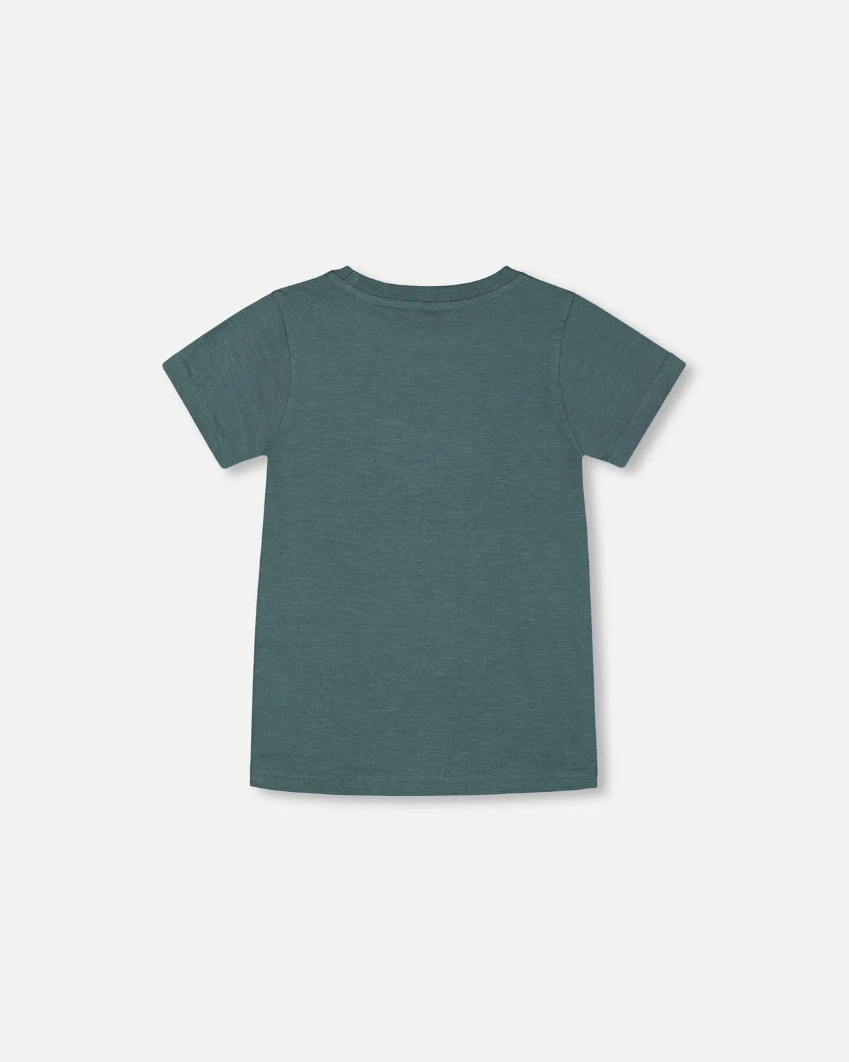 Short Sleeve Organic Cotton Graphic Tee Teal And Dark Old Rose | Deux par Deux | Jenni Kidz