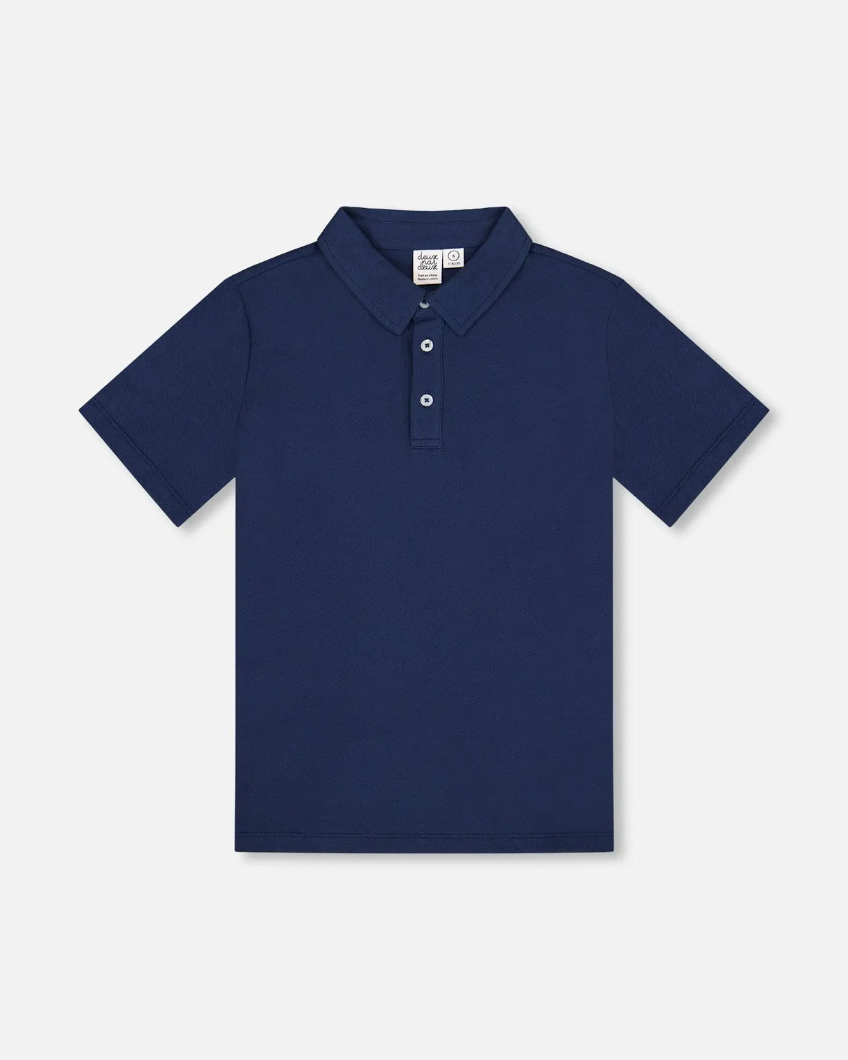 Short Sleeve Polo Shirt Navy Blue | Deux par Deux | Jenni Kidz