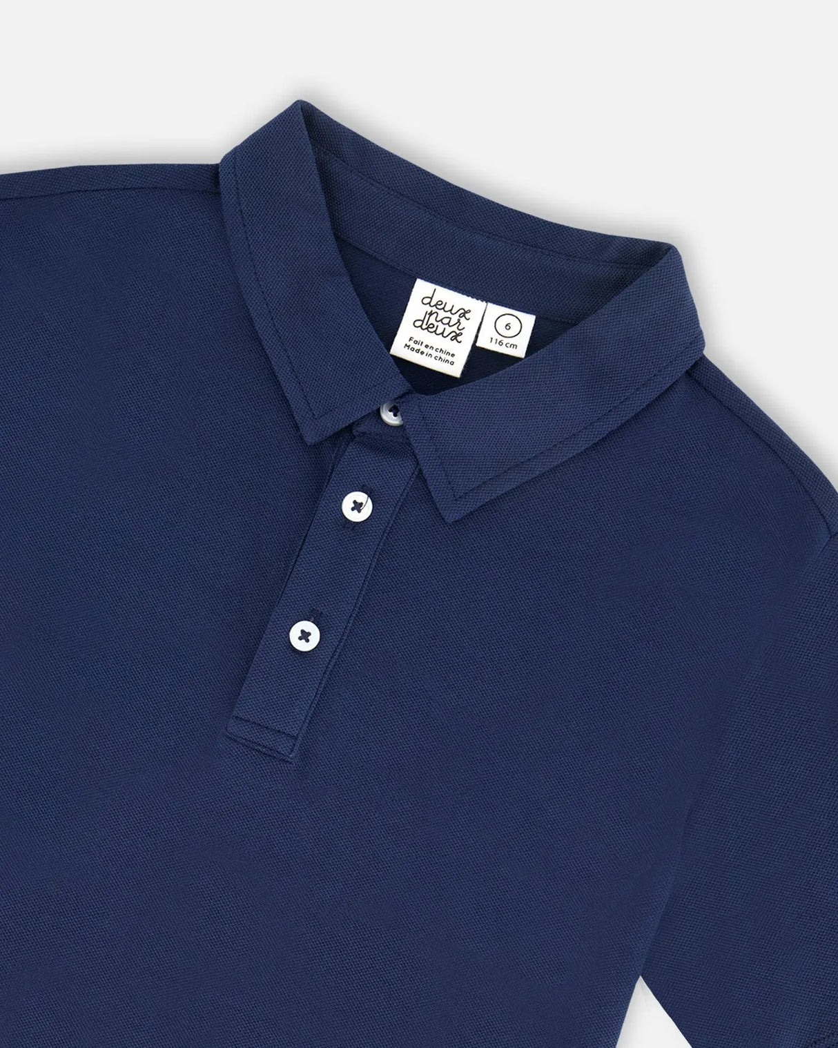 Short Sleeve Polo Shirt Navy Blue | Deux par Deux | Jenni Kidz