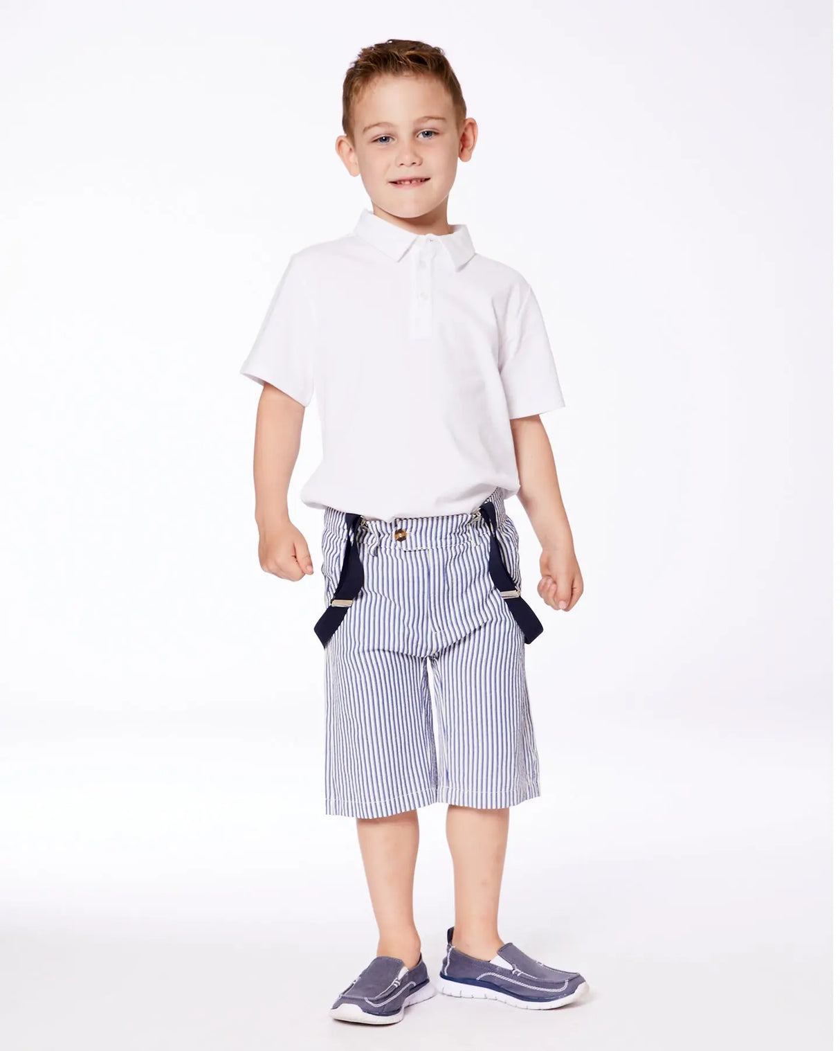 Short Sleeve Polo Shirt White | Deux par Deux | Jenni Kidz