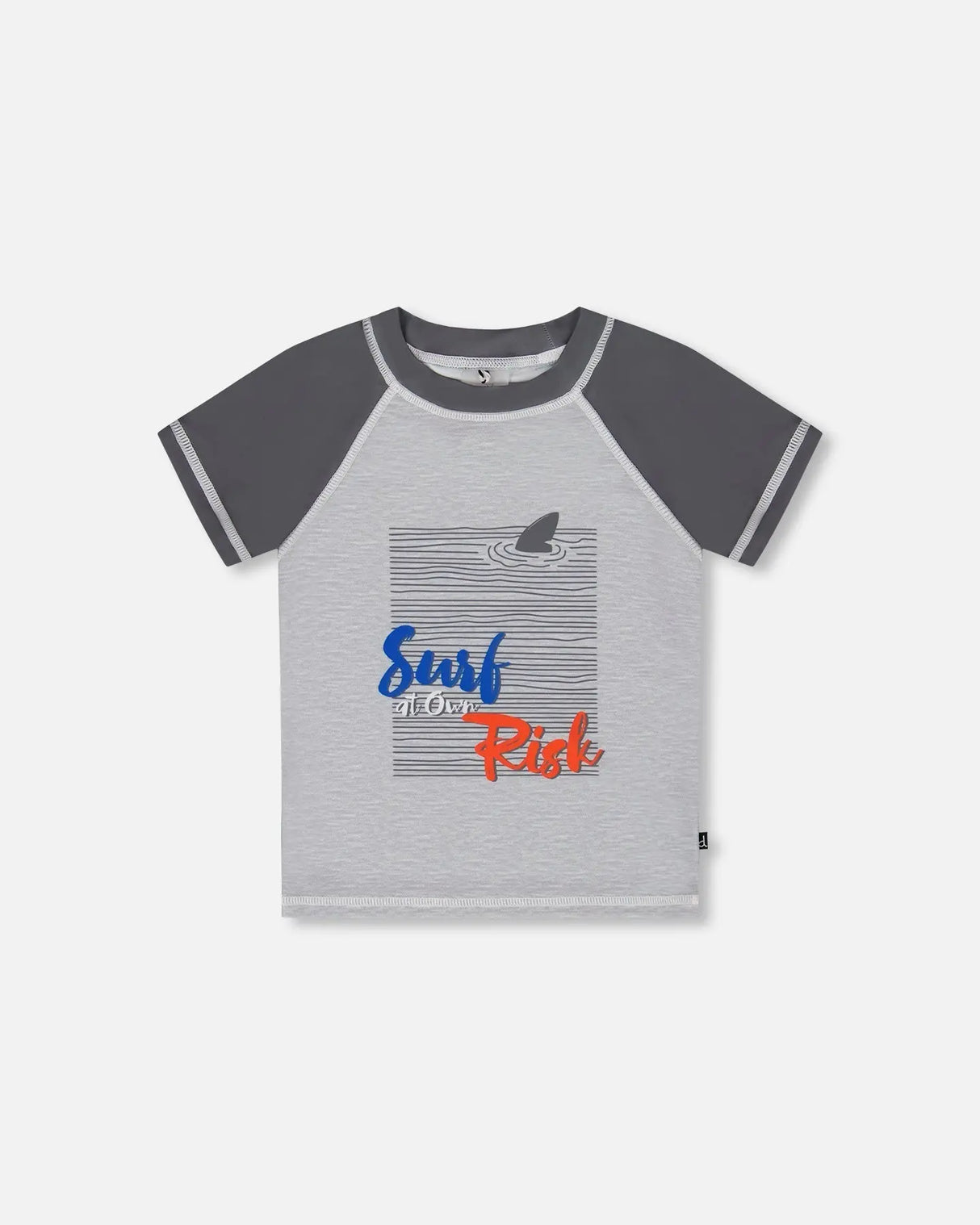 Short Sleeve Rashguard Dark And Light Gray | Deux par Deux | Jenni Kidz