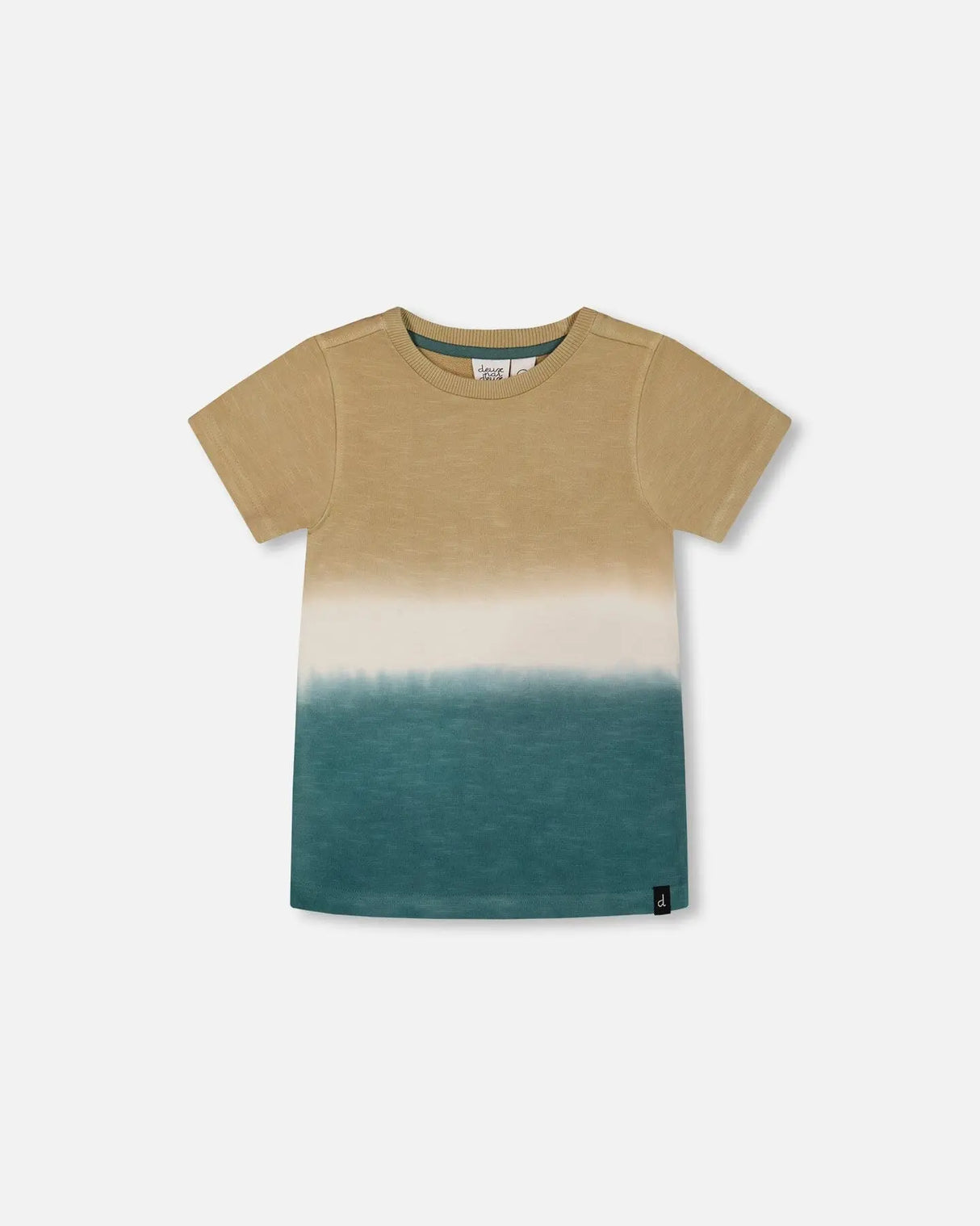 Short Sleeve Tee Gradient Beige And Teal | Deux par Deux | Jenni Kidz