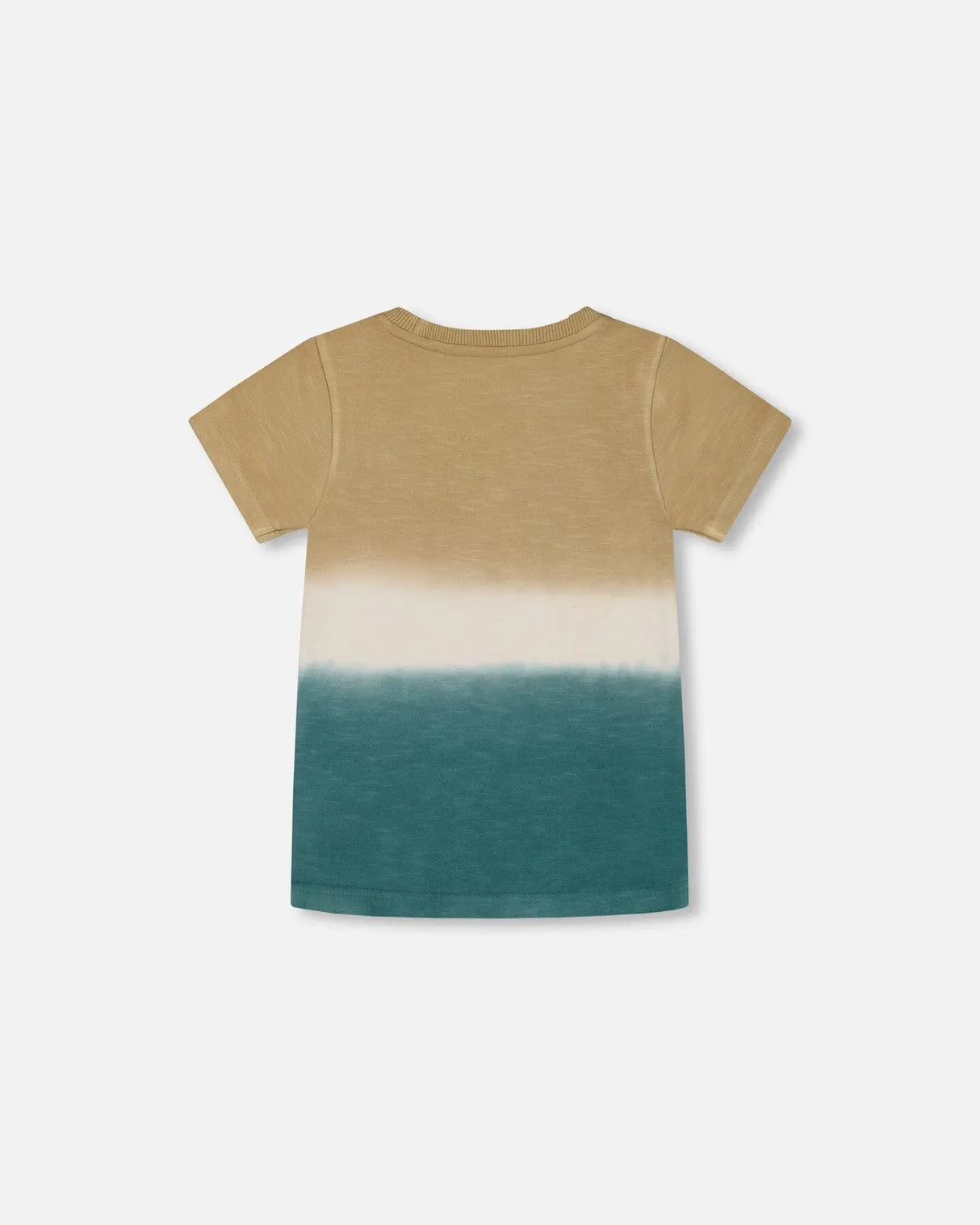 Short Sleeve Tee Gradient Beige And Teal | Deux par Deux | Jenni Kidz