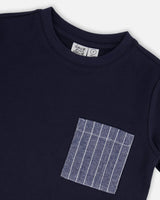 Short Sleeve Tee With Pocket Navy Blue | Deux par Deux | Jenni Kidz