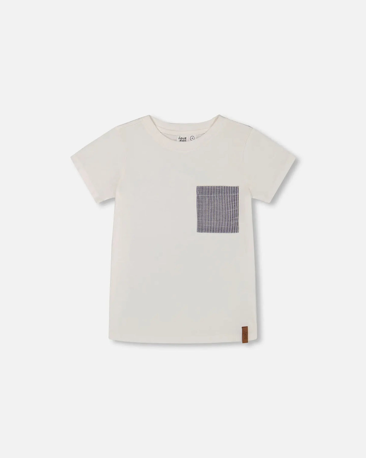 Short Sleeve Tee With Pocket White | Deux par Deux | Jenni Kidz