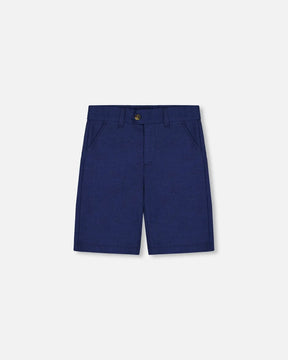 Slant Pocket Bermuda Shorts Navy Blue | Deux par Deux | Jenni Kidz