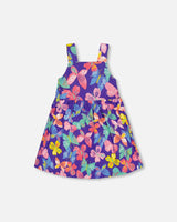 Sleeveless Dress Printed Colorful Butterflies | Deux par Deux | Jenni Kidz