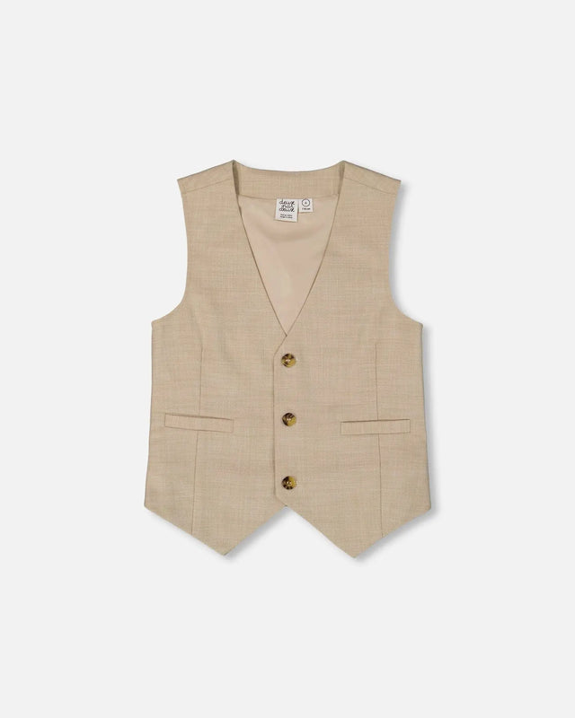 Sleeveless Vest Light Taupe | Deux par Deux | Jenni Kidz