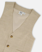 Sleeveless Vest Light Taupe | Deux par Deux | Jenni Kidz