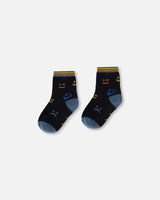 Socks Black Face Print | Deux par Deux | Jenni Kidz