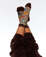 Socks Brown And Beige Stripe | Deux par Deux | Jenni Kidz